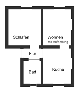 Grundriss Ferienwohnung "Lilienstein", 45 m², Erdgeschoss Grundriss Ferienwohnung "Lilienstein"